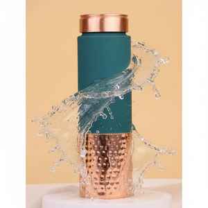 Botella de Cobre Puro 100% Martillada a Mano, 1000 ml, Aislamiento Térmico, Impermeable, para Beber Directamente, Nuevo Diseño, para Hogar, Oficina, Escuela, Ejercicio - Product Image 3