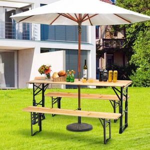 Mesa de Picnic Plegable de Madera para Exteriores de 66.5 Pulgadas con Altura Ajustable para Muebles de Camping - Product Image 3