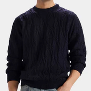 Pull-over d'hiver confortable à col rond 2026 – Qualité classique, nouvelle tendance, coupe ajustée pour homme, bleu marine – Vente en gros - Product Image 1