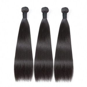 Extensions de cheveux vierges Remy indiens, 100 % naturels, noirs, longs et lisses, avec dentelle transparente, style 1 - Product Image 2