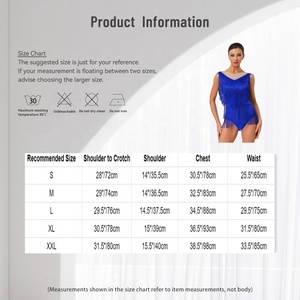 Traje de Baile Latino para Mujer, Leotardo de una Pieza para Práctica de <span class=keywords><strong>Tango</strong></span>, Chacha, Rumba, Samba, Actuaciones y Fiestas - Product Image 6