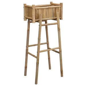 Natural Bamboo Spiral <b>Planter</b> Stand - Unique Contemporary Design Wholesale - Product Image 4