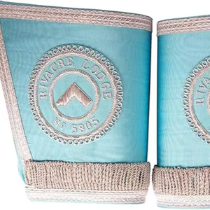 Guantes Masónicos con Flecos Bordados en Negro - La calidad de los guantes masónicos es inigualable - Product Image 1