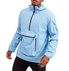 Chaqueta Ligera Personalizada 2025, Talla Grande, con Bolsillo Delantero, Chaqueta Cortavientos Azul Personalizada, Chaqueta de Media Cremallera para Hombre - Product Image 6