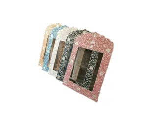 Miroir mural en bois avec incrustations de os et de résine, fait main, de haute qualité, pour une décoration intérieure unique, prix de gros - Product Image 1