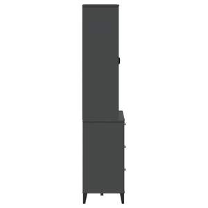 Armoire haute anthracite avec portes et tiroirs en verre pour le rangement de la cuisine à domicile - Product Image 6