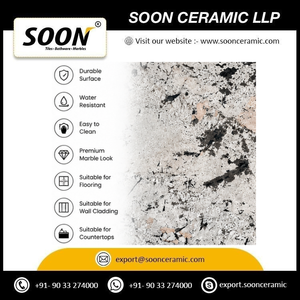 Mármol Calcita Pulido ALPINE WHITE-4 Ecológico con Vetas Negras y Verdes, Gran Losa, Diseño 3D, para Pared de Sala de Estar Moderna - Product Image 4