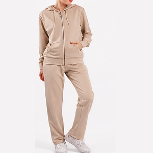 Conjunto de 2 Piezas de Alta Calidad con Logotipo Personalizado, Sudadera con Cremallera y Pantalones Deportivos de Pierna Recta para Mujer, Cómodos y de Poliéster - Product Image 6
