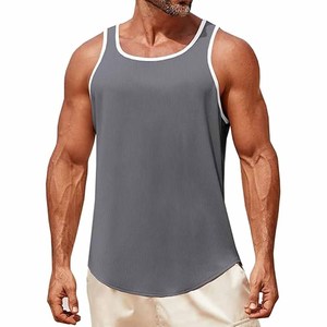 <b>Men</b> Sleeveless Tank Tops Workout Muscle Gym Knitted Shirt Athletic Bodybuilding Slim Fit Ribbed <b>singlet</b> - Product Image 4