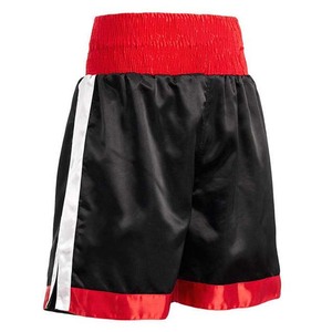 Shorts de boxe noirs pour hommes avec bandes latérales rouges et ceinture élastique, coupe classique, vêtements d'arts martiaux, shorts de sport d'extérieur - Product Image 3