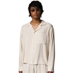 Camisa Texturizada Tejida para Hombre, Manga Larga, Cierre de Botones, Corte Holgado Informal, Ligera, para Vacaciones, Suministro al por Mayor OEM - Product Image 5