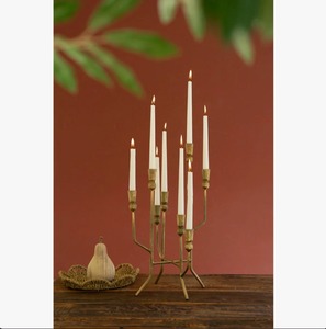 Brass Candelabra Five Arm Candle Holder Durable Home Decoration Modern <b>Table</b> Centerpiece - Product Image 1