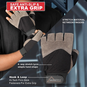 Custom Lightweight Half Finger Lace-<b>Up</b> Weightlifting Gym Gloves for Unisex Fitness Training - Product Image 5