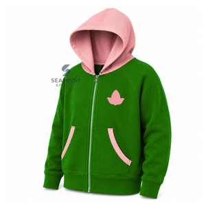 อัลฟ่า |   คาปา |   เสื้อฮู้ดซิปผู้หญิง Alpha สีแทน แต่งฮู้ดตัดสี ซิปยาว แขนยาว ปักลายตัวอักษรกรีก เสื้อสเวตเชิ้ตลำลอง - Product Image 2