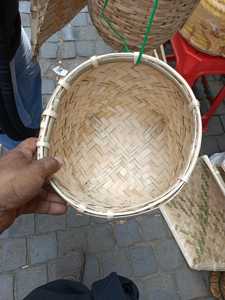 Handmade Bamboo Storage <b>Basket</b> Unique Round Top Square Base Box Woven Bamboo Organizer Rustic Home Decor Fruit Flower <b>Display</b> - Product Image 5