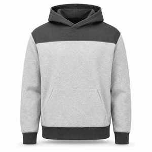 Wholesale Grey <b>Black</b> Pocket Design Pullover Hoodie <b>Men</b> Heavyweight Cotton Fleece Quick Dry Breathable Stringless Streetwear OEM - Product Image 1