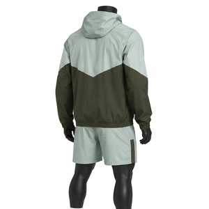 Conjunto de Chaqueta Cortavientos y Pantalones Cortos para Hombre, Ligero, Impermeable, con Capucha, Transpirable, para Deportes al Aire Libre y Running - Product Image 4