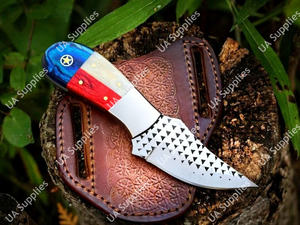 Cuchillo de herrador de caballos hecho a mano, afilado como una navaja, cuchillo EDC Skinner de hoja fija, cuchillo táctico multiusos para caza al aire libre, mango de madera Pakka - Product Image 2