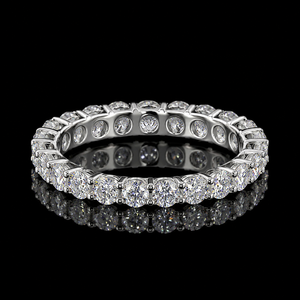 Bague d'éternité tendance en diamant de laboratoire taillé, plaqué rhodium, pour mariage, fiançailles, anniversaire, en or 10K 14K 18K, argent 925 935 - Product Image 4