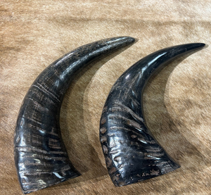 Cuernos de Búfalo Decorativos Negros, Piezas de Cuerno Natural Talladas a Mano, Artesanía Ecológica, Decoración - Product Image 1
