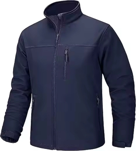 Wholesale <b>Canvas</b> Fabric <b>Men</b>_s Hooded Quilted Softshell <b>Jacket</b> Stand Front Custom Sizes Colors Breathable High Street Style - Product Image 2
