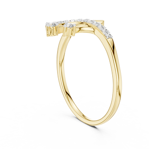 Bagues de fiançailles élégantes en or massif 14K avec diamants de laboratoire DEF VVS à double courbe et coupe ronde, vente en gros OEM - Product Image 4