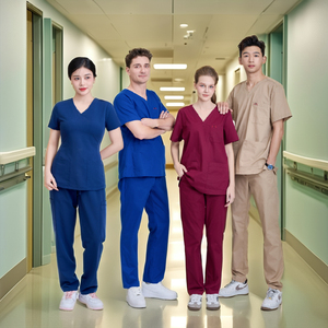 Euyl ชุดสครับคลีนิกแฟชั่นชุดสครับชุดเครื่องแบบผ้าสแปนเด็กซ์แขนสั้น - Product Image 3