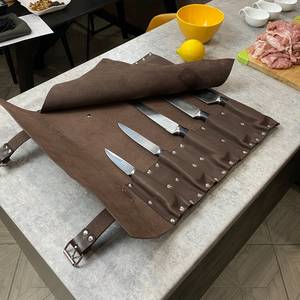 Sacoche de Couteaux en Cuir Imperméable avec Sangle Réglable, Grande Poche Zippée, Pochette d'Épaule pour Chef, Sac à Outils pour Couteaux LKR-0228 - Product Image 3