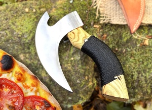 Couteau à pizza en acier à haute teneur en carbone forgé à la main de qualité industrielle Pasha Enterprises, longueur totale de 8 à 10 pouces, garantie de 3 ans - Product Image 2