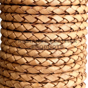 Cuerda de Cuero Trenzada Natural Antigua de 5mm al por Mayor, Rollo de Cuerda de Cuero Redonda para Exportación a Granel - Product Image 4