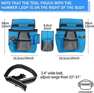 <b>Leather</b> Electrician <b>Tool</b> <b>Pouch</b> with <b>Leather</b> Work Belt | Carpenter - Product Image 5