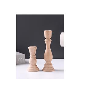 Élégant porte-bougie en bois pour table, idéal pour la décoration de table et créer une ambiance chaleureuse aux chandelles. - Product Image 1