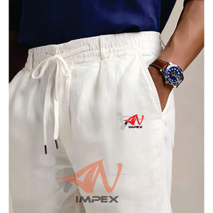 Pantalons en lin personnalisés pour hommes, pantalons en coton et lin légers pour hommes - Product Image 5