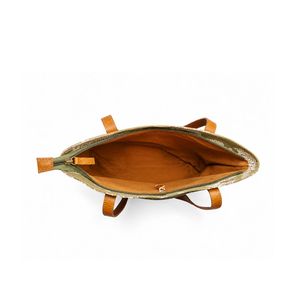 กระเป๋าโท้ทหนังวินเทจสีน้ำตาล กระเป๋าสะพายไหล่สไตล์เรโทร ปิดด้วยซิป ความจุขนาดใหญ่ เหมาะสำหรับการเดินทาง ช้อปปิ้ง และใส่แล็ปท็อป - Product Image 3