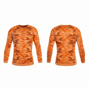 T-shirt de compression à manches longues, séchage rapide, extensible, pour fitness, gym, entraînement sportif, couche de base, col rond, respirant, très vendu - Product Image 2