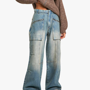 Nouvelle Arrivée : Salopette en Jean Respirante pour Femme, Logo Personnalisé, Vêtements en Gros, Motif Uni, Jean Oversize - Product Image 6