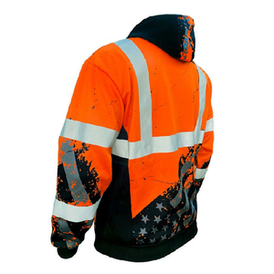 Fournisseur en gros PUFFIN SPORTS – Sweats à capuche de travail haute visibilité en polyester fluorescent réfléchissant, antistatiques et respirants - Product Image 5