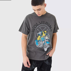 Camisetas de Hombre Estilo Hip Hop, Lavado Ácido, Personalizadas con Estampado Gráfico de Anime, Camisetas Vintage de Algodón para Hombre - Product Image 1