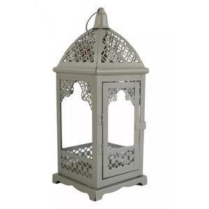 Vintage Decorative Metal Lantern <b>Candle</b> Holder With Hollow Cut-Out Design Rustic Moroccan Style Iron Hanging Lantern For Home - Product Image 1