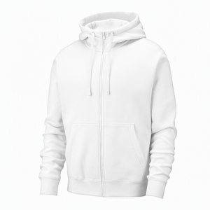Custom <b>Grey</b> Full <b>Zip</b> <b>Hoodie</b> Front Pocket Drawstring Hood Unisex Fleece Sweatshirt Wholesale Casual Streetwear Apparel Garment - Product Image 2