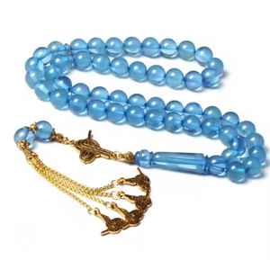 Rosario Tasbih de Perlas de Agua Dulce Redondas Hechas a Mano de Alta Calidad con Piedra Principal y Diseño Islámico - Product Image 1