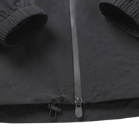 Veste matelassée à capuche noire pour homme, fermeture éclair, coupe-vent, décontractée, pour l'automne, coupe régulière, extérieur en polyester, doublure en nylon