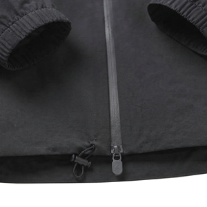 Veste matelassée à capuche noire pour homme, fermeture éclair, coupe-vent, décontractée, pour l'automne, coupe régulière, extérieur en polyester, doublure en nylon - Product Image 5