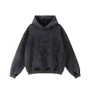 Sweat-shirt blanc brodé tendance hip-hop pour homme, streetwear stylé, pull-over en coton confortable, sweat à capuche oversize - Product Image 4