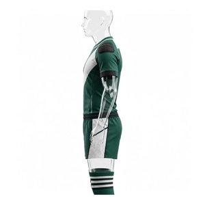 Ensemble uniforme de rugby unisexe à rayures diagonales vertes et blanches, respirant, 100% polyester, impression par sublimation, vêtements de sport pour adultes AMKOOR - Product Image 5