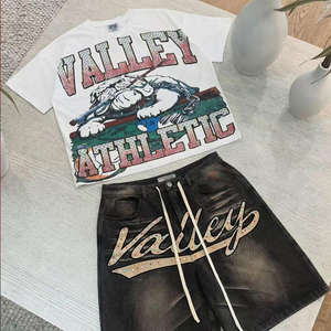 Ensemble T-shirt et short d'été pour homme avec logo personnalisé, tenue décontractée deux pièces streetwear pour la vente en gros, ensemble coordonné - Product Image 3