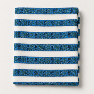 Blue Hand Block Printed Cotton Fabric <b>Set</b> With Floral Palm Stripe Motif For Kurta Dress <b>Sewing</b> Home Textile Craft Material Soft - Product Image 4