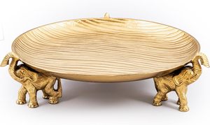 Serving <b>tray</b> fruit <b>tray</b> metal <b>tray</b> gold <b>tray</b> elephant <b>tray</b> elephant decor <b>tray</b> luxury <b>tray</b> antique <b>tray</b> - Product Image 6