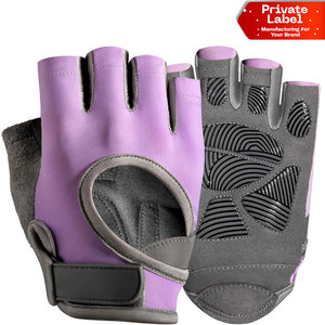 Gants de sport en cuir antidérapants à demi-doigts avec lacets, respirants, à forte adhérence, paume rembourrée en gel, absorption des chocs pour la musculation - Product Image 1