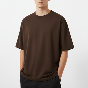 T-shirt 100% coton lavé pour homme, coupe oversize, effet délavé vintage, personnalisable avec logo, streetwear, vêtement d'été - Product Image 3
